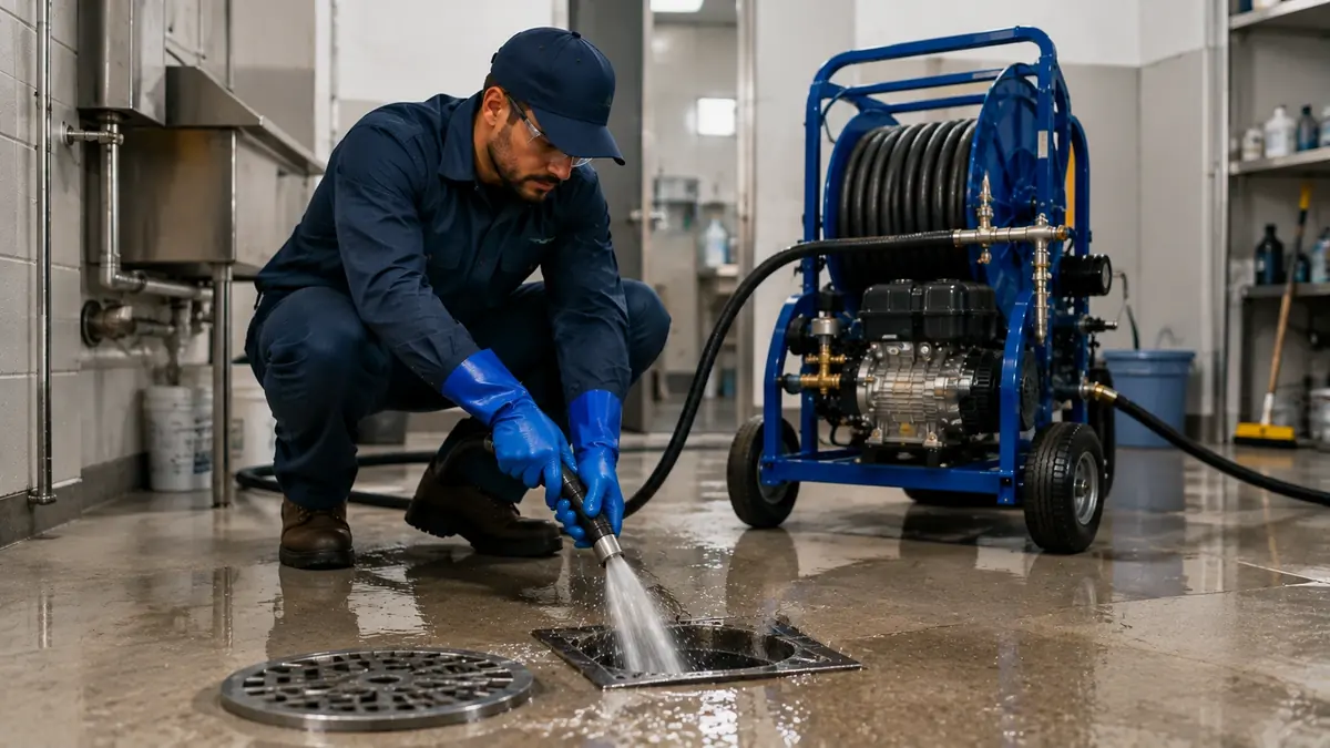 Floor Drain Hydro Jet Cleaning in Menlo Park